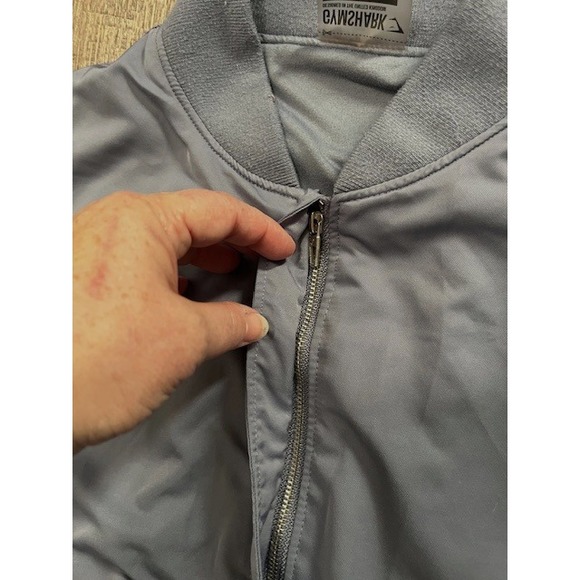 Gymshark‎ Cropped gray Bomber Jacket, size M - Picture 3 of 7